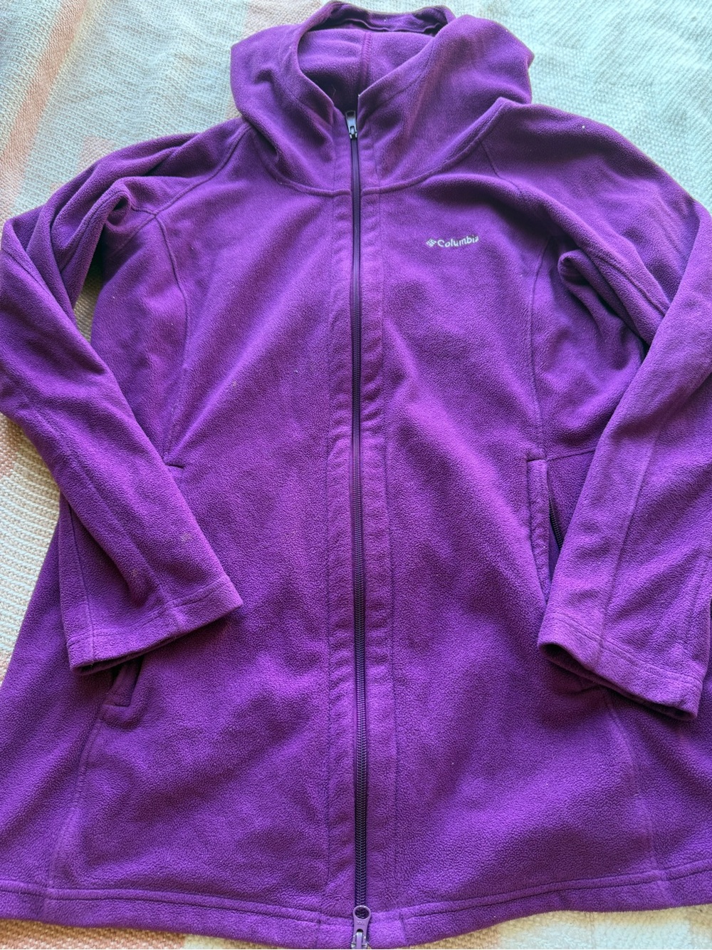 Columbia woman’s Purple Full-Zip Hooded Fleece Jacket